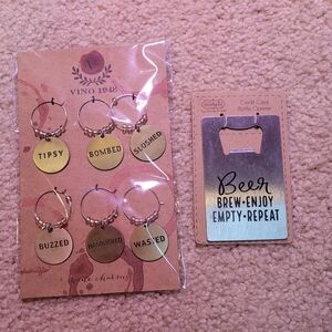 NWT Wine Charms and bottle opener